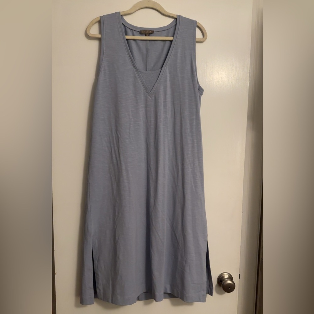 Lilla P Soft Blue V-Neck Midi Dress
